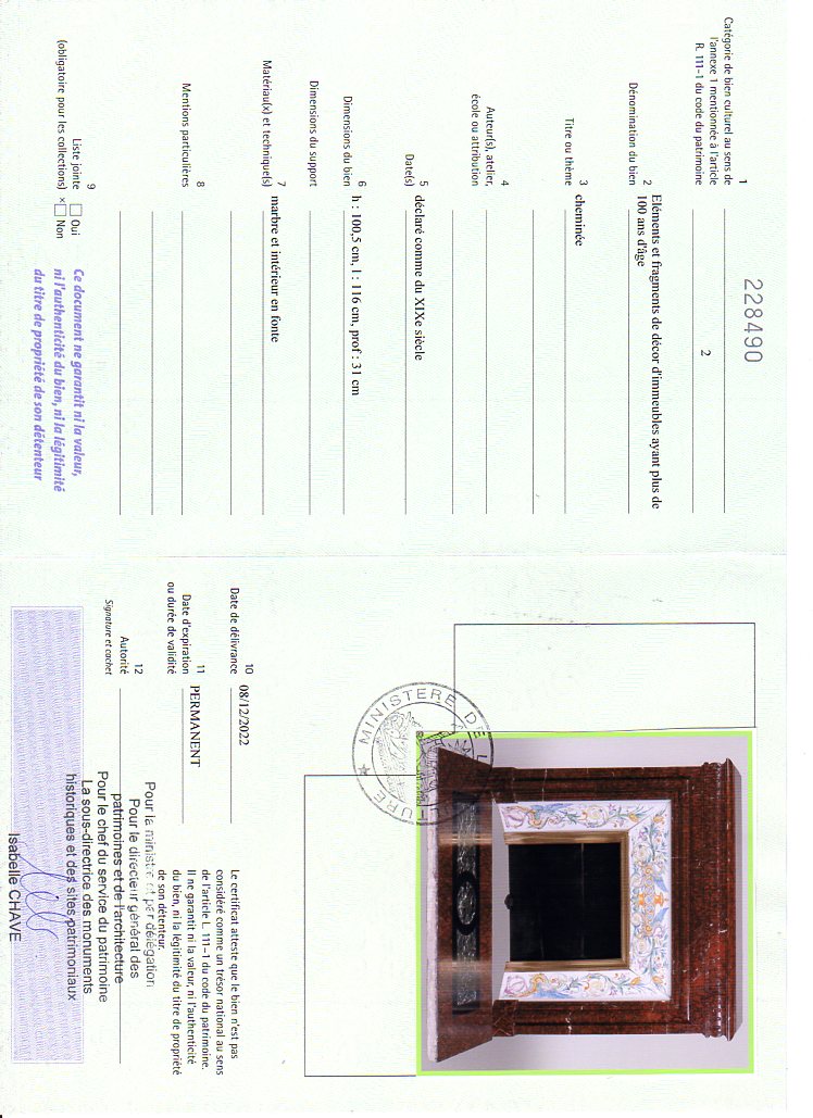 Export certificate