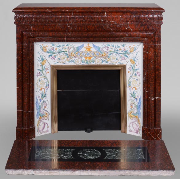 Napoleon III style mantel in Griotte marble-0