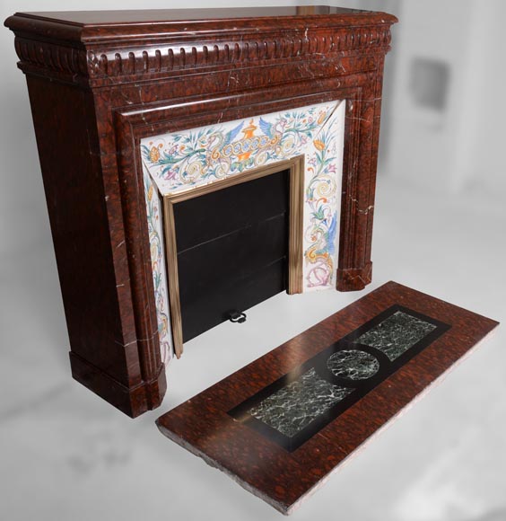 Napoleon III style mantel in Griotte marble-3