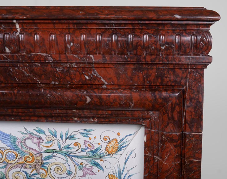 Napoleon III style mantel in Griotte marble-7