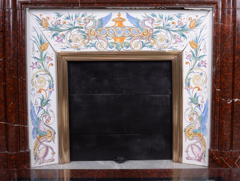 Napoleon III style mantel in Griotte marble-9
