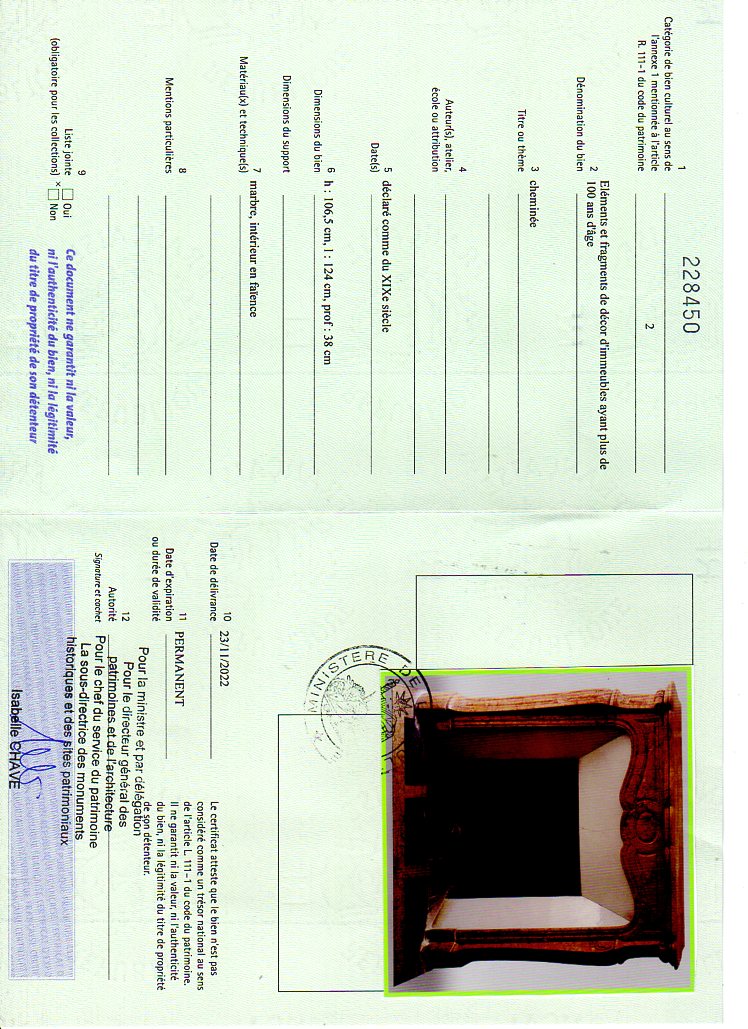 Export certificate