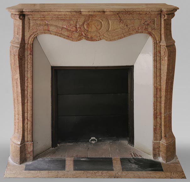 Pompadour model fireplace in Brocatelle, late 19th century-0