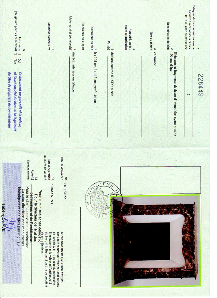 Export certificate
