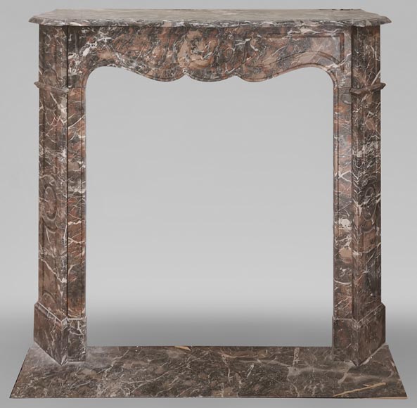 Pompadour mantel in Rouge Royal marble -0