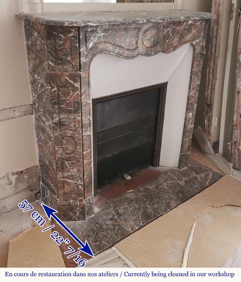 Pompadour mantel in Rouge Royal marble -2