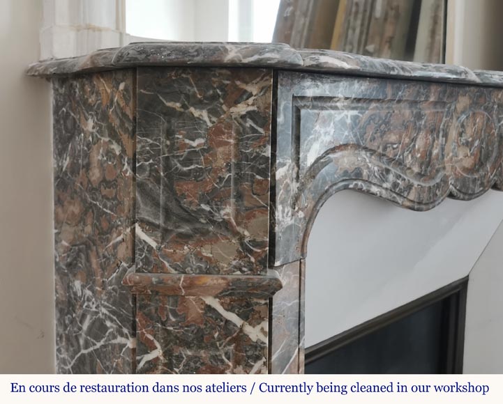 Pompadour mantel in Rouge Royal marble -3