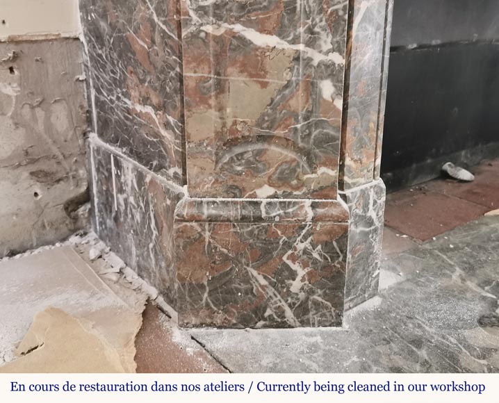 Pompadour mantel in Rouge Royal marble -4