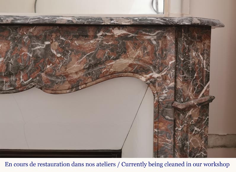 Pompadour mantel in Rouge Royal marble -5