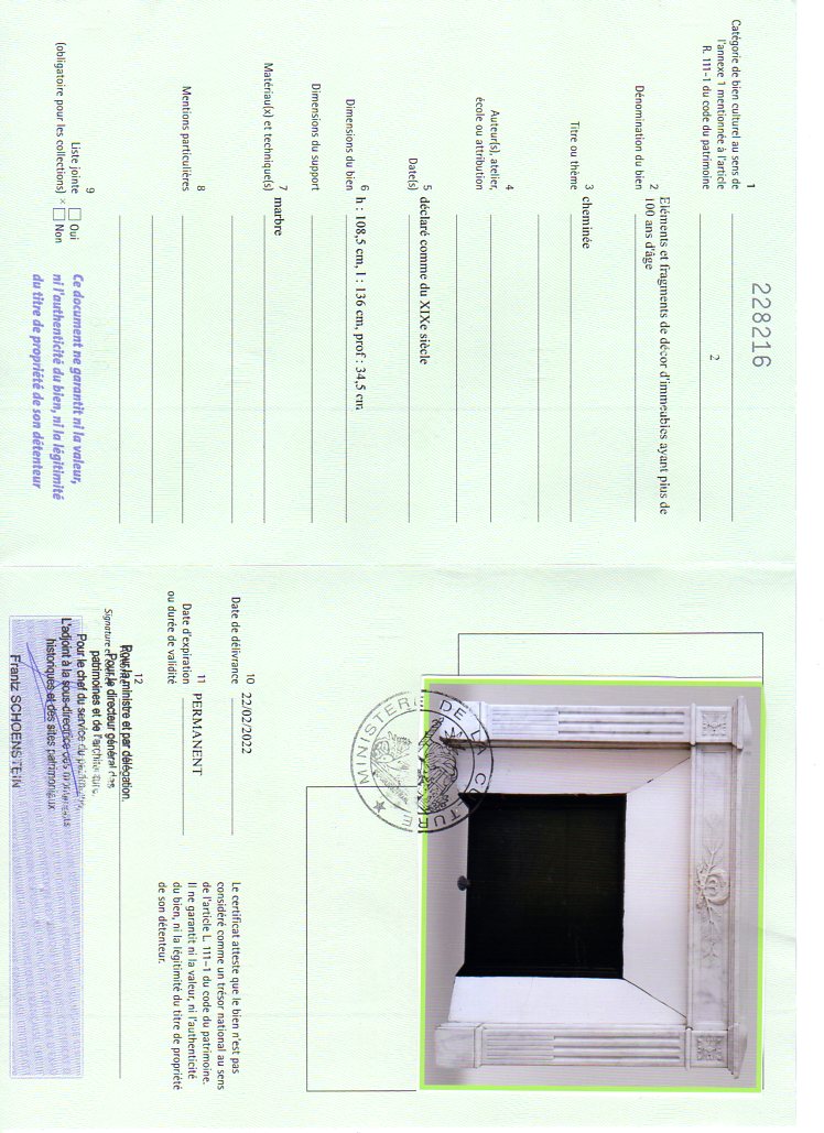 Export certificate