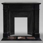 Antique Louis XVI style mantel in mottled Marquina marble