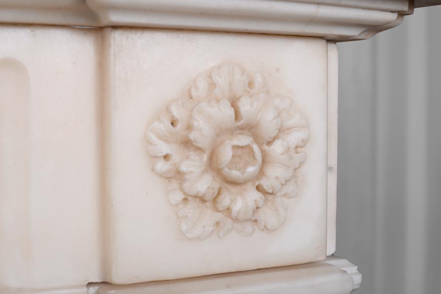 White marble Louis XVI mantel with Gorgonéion-9
