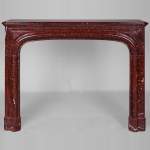 Louis XIV fireplace, Bolection model in Red Griotte marble