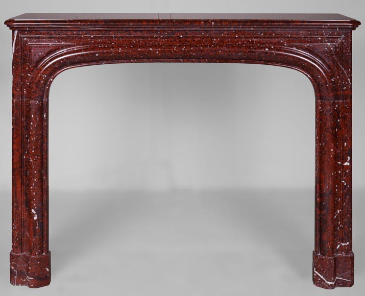 Louis XIV fireplace, Bolection model in Red Griotte marble-0