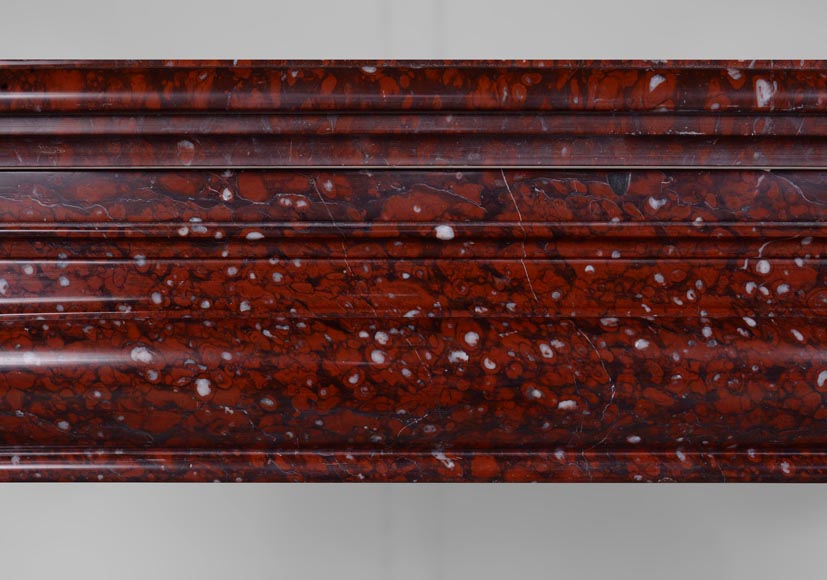 Louis XIV fireplace, Bolection model in Red Griotte marble-1