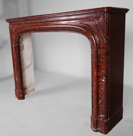 Louis XIV fireplace, Bolection model in Red Griotte marble-5
