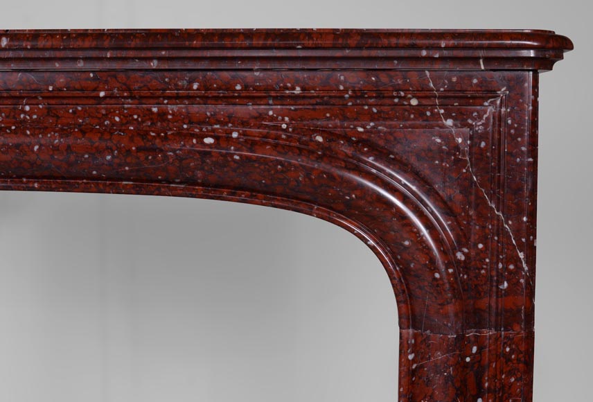 Louis XIV fireplace, Bolection model in Red Griotte marble-6