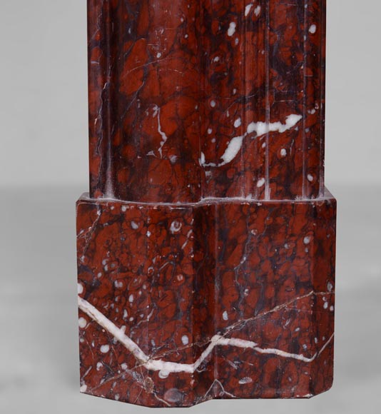 Louis XIV fireplace, Bolection model in Red Griotte marble-7
