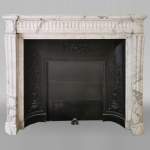 Louis XVI style fireplace in Arabescato marble with flutes