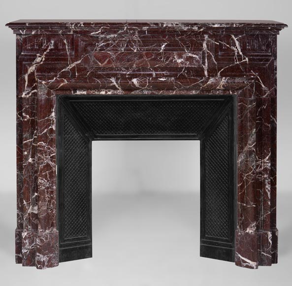 Mantel with an acroterion in Levento marble -0