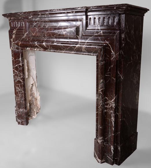 Mantel with an acroterion in Levento marble -7