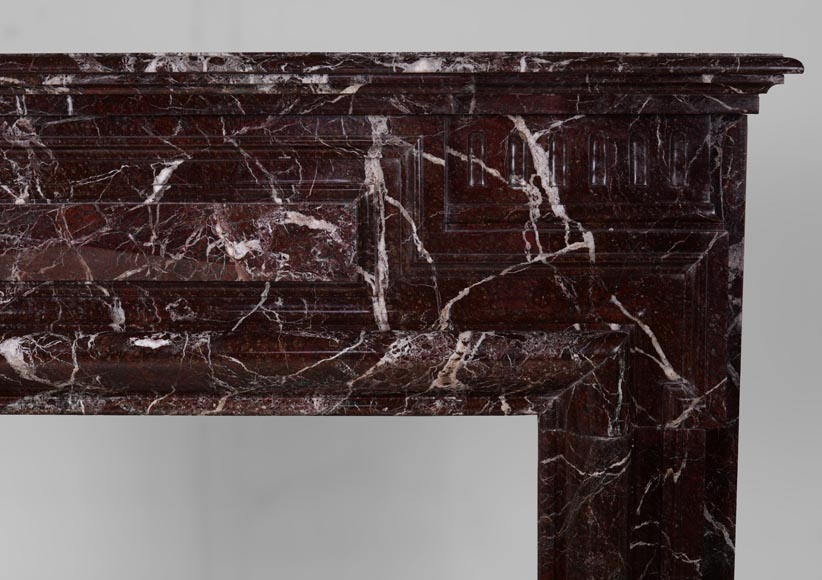 Mantel with an acroterion in Levento marble -8