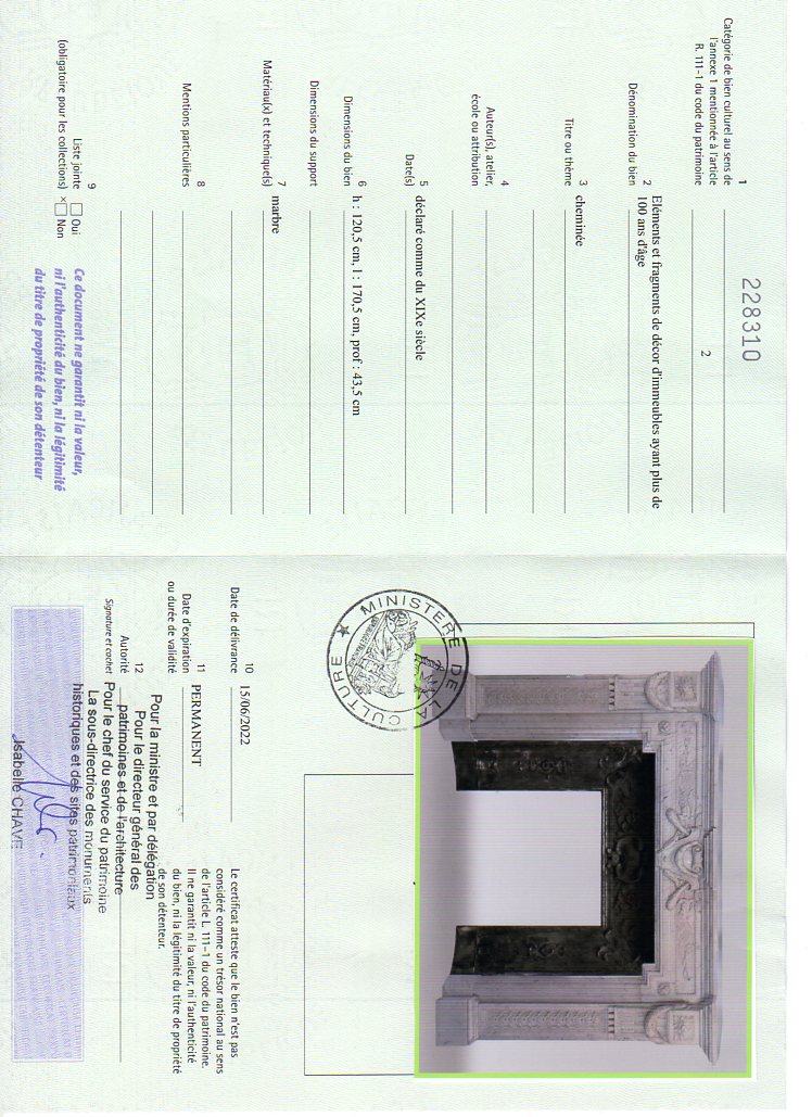 Export certificate
