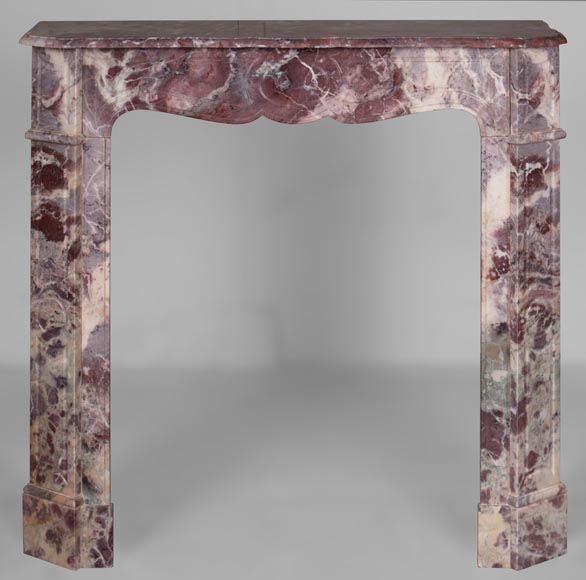 Small Pompadour mantel in Fleur de pêcher marble-0