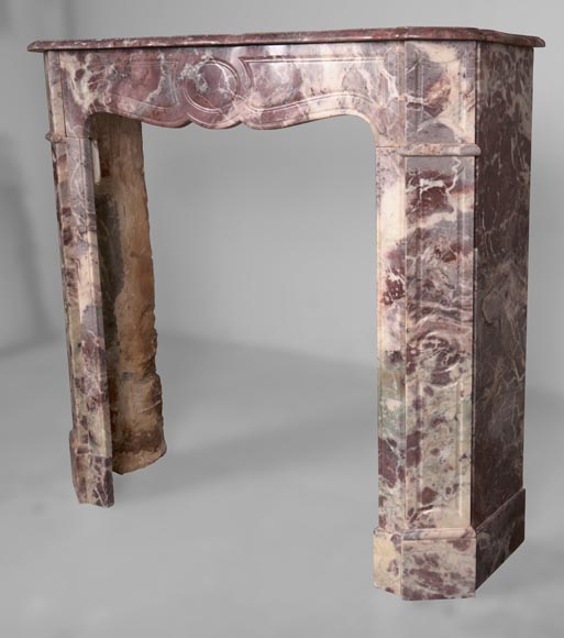 Small Pompadour mantel in Fleur de pêcher marble-5