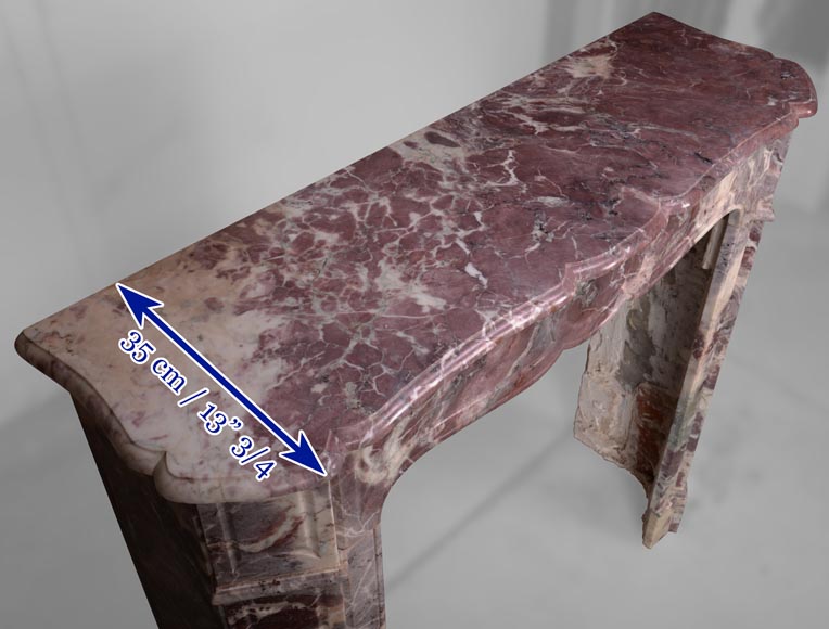 Small Pompadour mantel in Fleur de pêcher marble-8