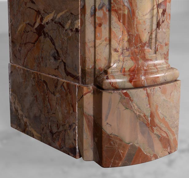 Beautiful Louis XV style mantel in Sarrancolin marble with a Rococo shell-6