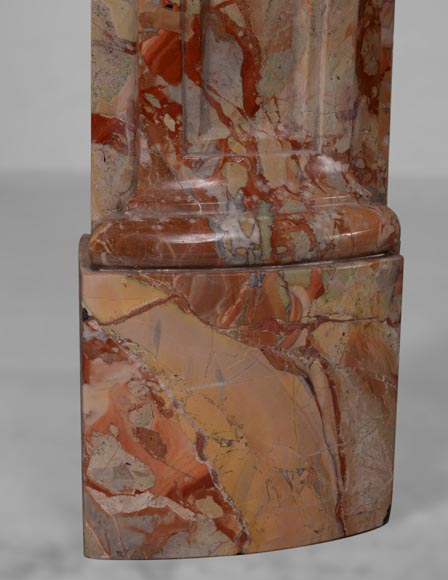 Beautiful Louis XV style mantel in Sarrancolin marble with a Rococo shell-9
