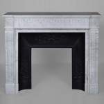 Louis XVI style mantel in Carrara marble with flutes