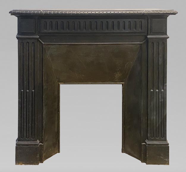 Small Louis XVI fireplace in cast iron-0