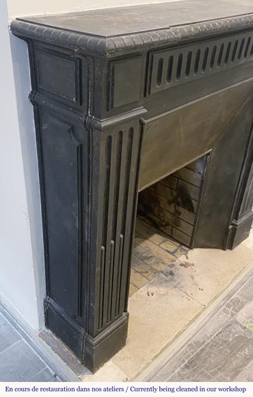 Small Louis XVI fireplace in cast iron-1