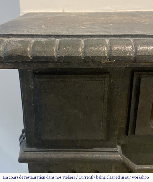 Small Louis XVI fireplace in cast iron-2