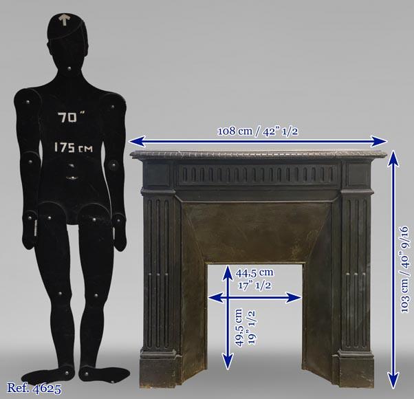 Small Louis XVI fireplace in cast iron-4