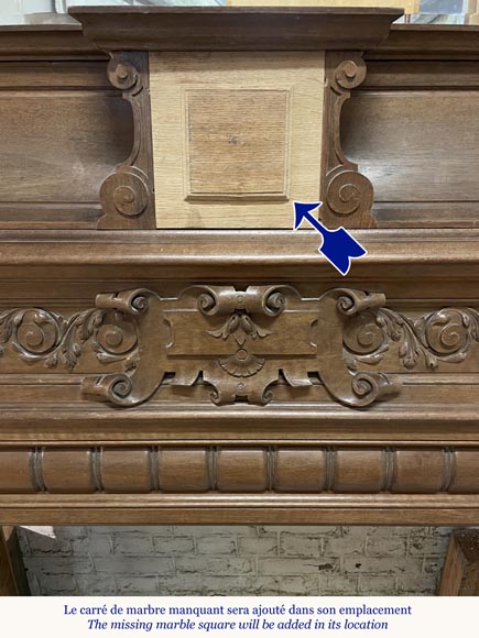 Napoleon III fireplace in walnut with a trumeau-4