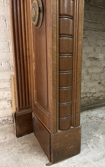 Napoleon III fireplace in walnut with a trumeau-8