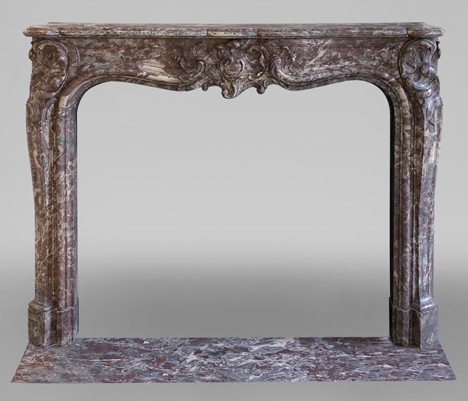Very beautiful Louis XV periode mantel in Royal Red marble-0