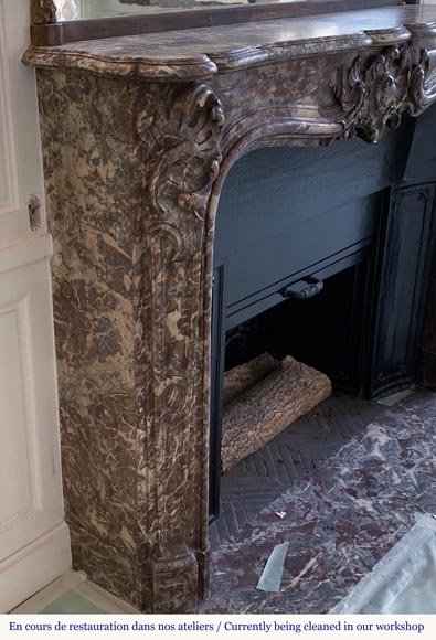 Very beautiful Louis XV periode mantel in Royal Red marble-3