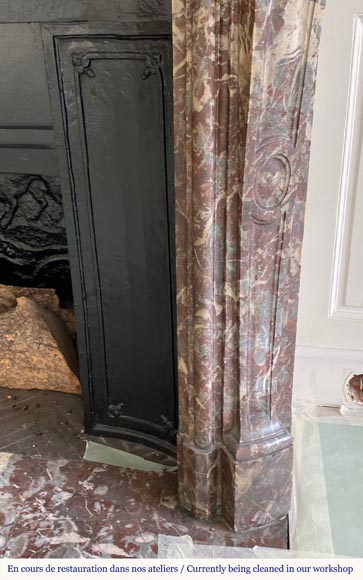 Very beautiful Louis XV periode mantel in Royal Red marble-8