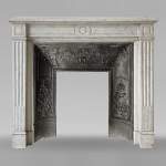 Small Louis XVI fireplace in Carrara marble