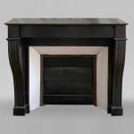 Small Louis Philippe mantel in Noir Fin of Belgique marble