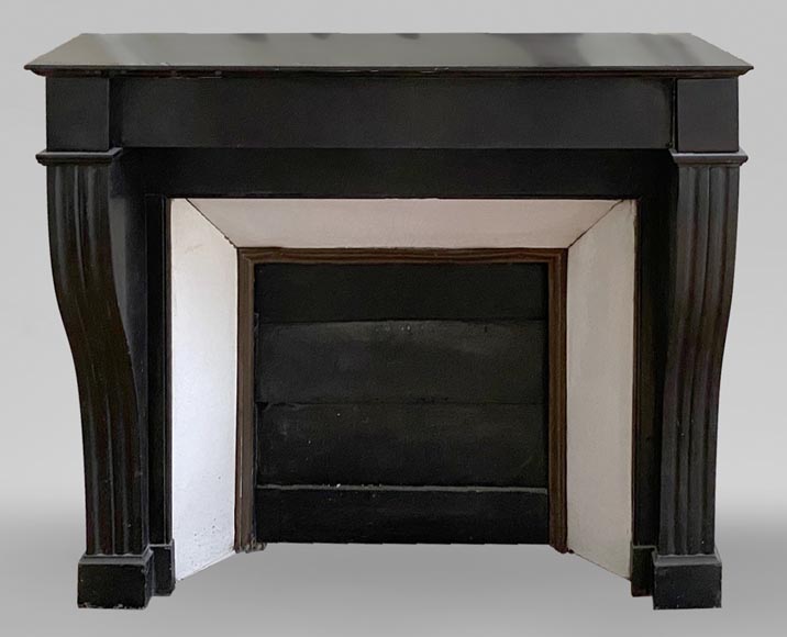 Small Louis Philippe mantel in Noir Fin of Belgique marble-0