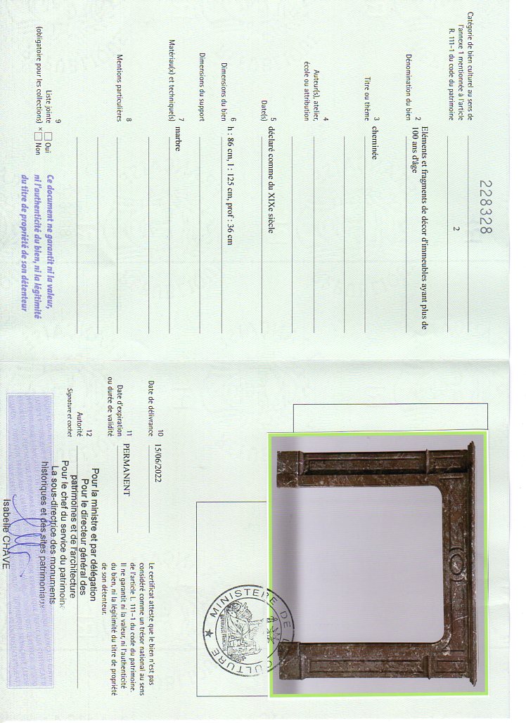 Export certificate