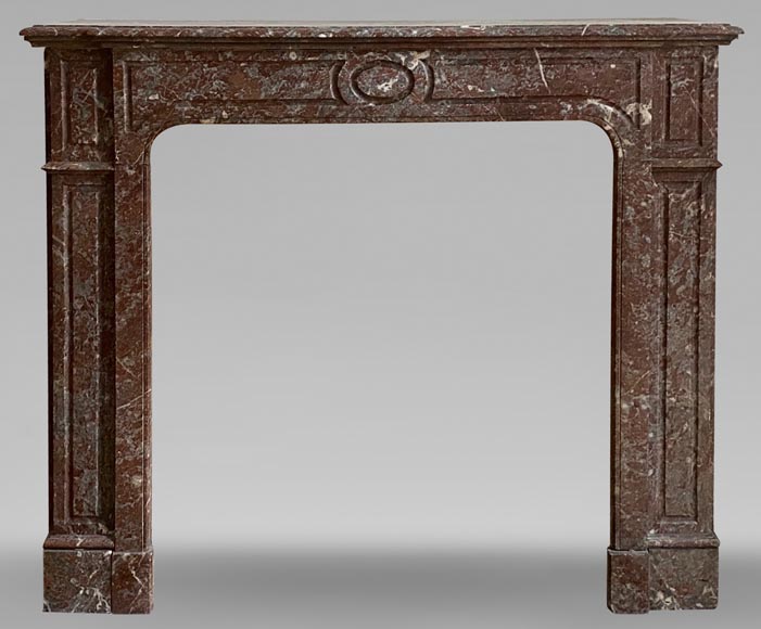 Pompadour fireplace place in Red of the North marble, 19th century-0