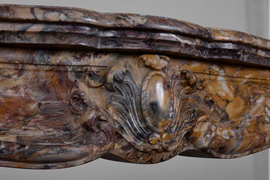 Louis XV style mantel in Medous Breccia with a medallion-2
