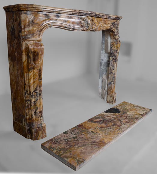 Louis XV style mantel in Medous Breccia with a medallion-3