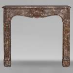 Louis XV period mantel Royl Red marble with a beautiful shell